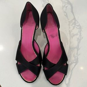 Lilly Pulitzer 7.5 high Hills/pumps satin black